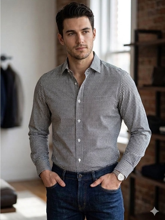 Lucky Brand Other - Lucky Brand Black and White Gingham Button Up Shirt Size M